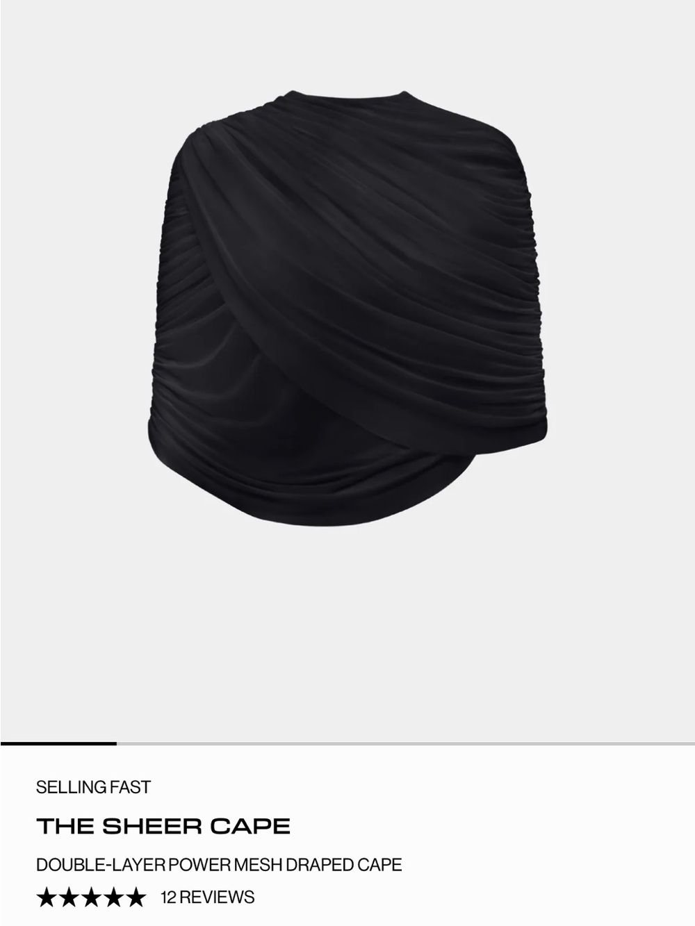 HEIRESS BEVERLY HILLS - The Sheer Cape - Black Draped Power Mesh Cape